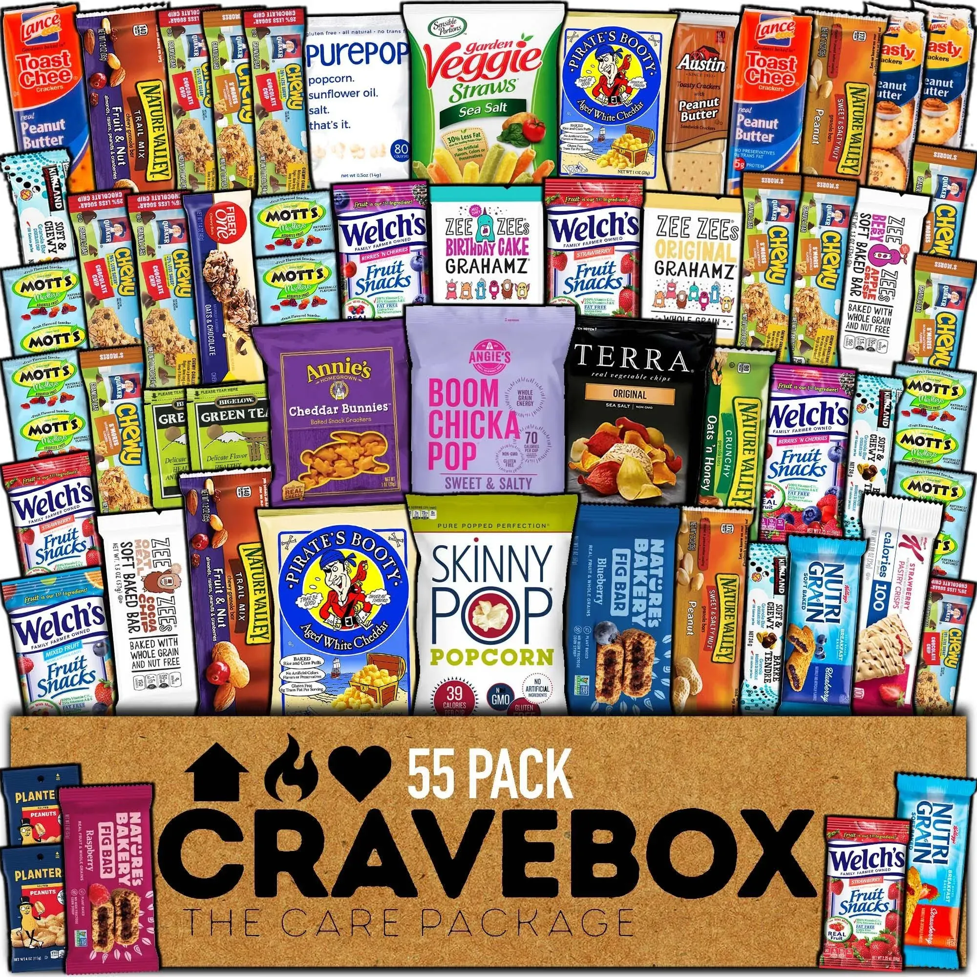 CRAVEBOX Healthy Snack Box Variety Pack Care Package (55 Count) Treats Gift ...