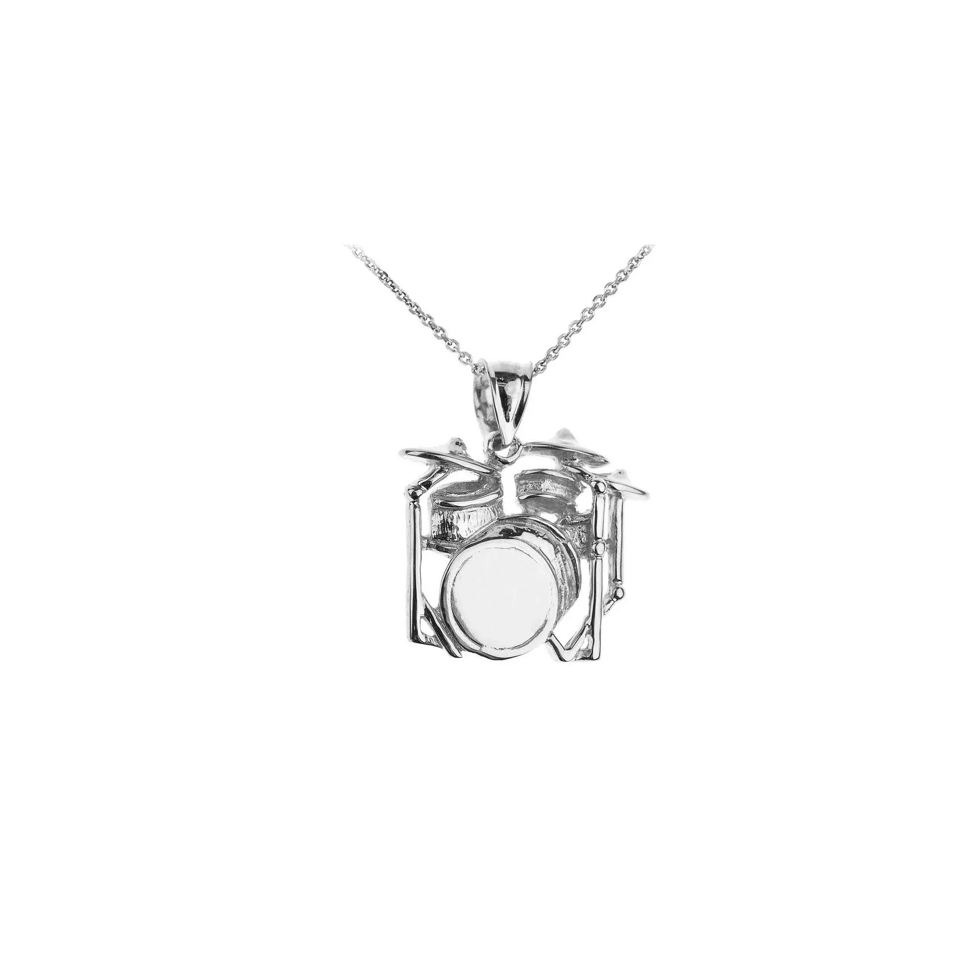 Sterling Silver Drum Set Pendant Necklace