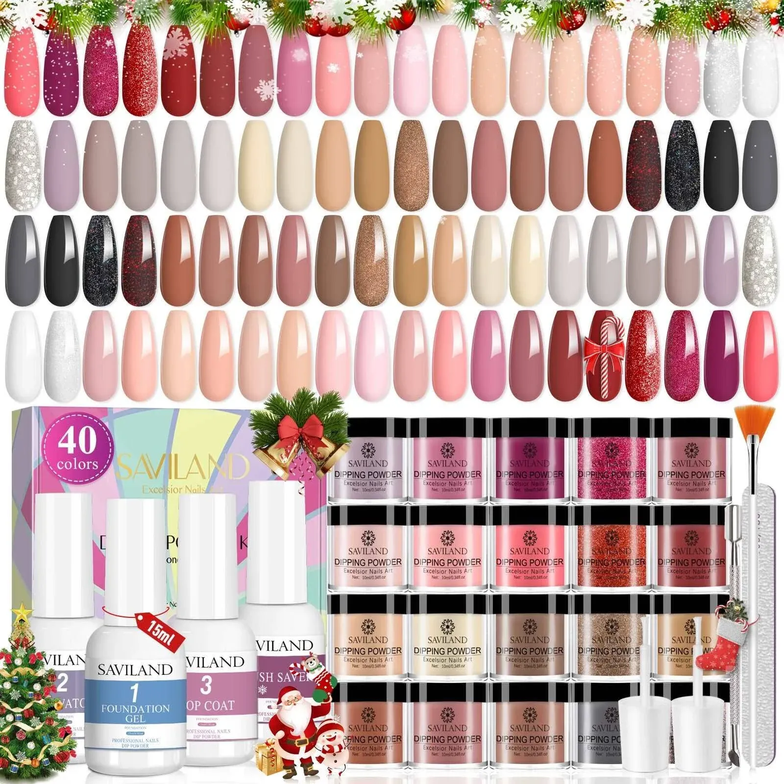 US ONLY49PCS Dip Nails Powder Starter Kit - 40 Colors