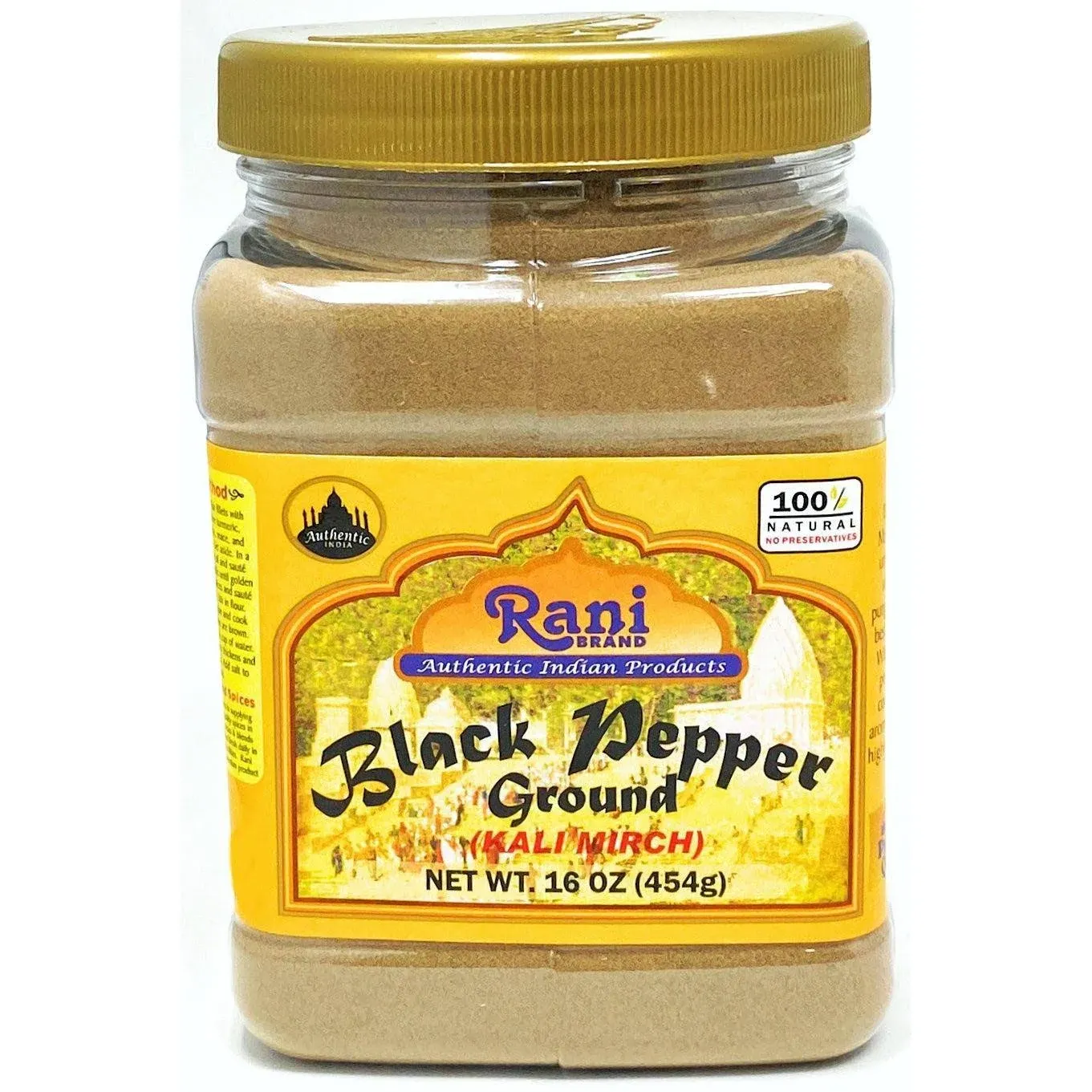 Rani Black Pepper Fine Powder 80 Mesh 16oz (1lb) 454g PET Jar ~ All Natural | Vegan | Gluten Friendly | NON-GMO | Kosher | Product of Vietnam