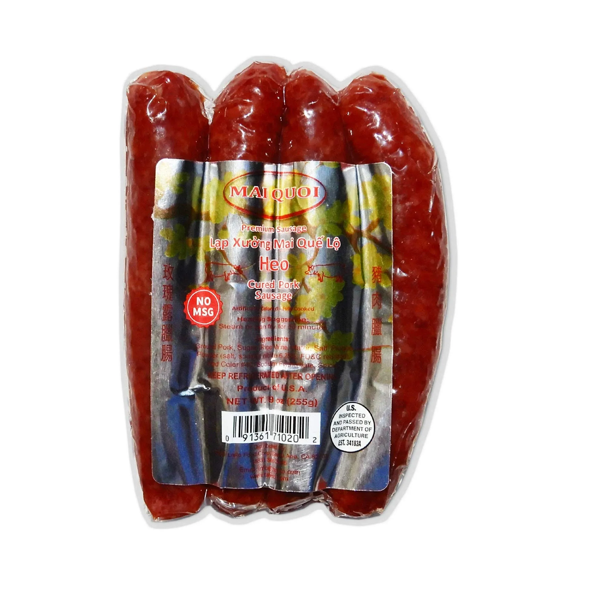 Pork Chinese Style Sausage Lap Xuong MAI Quoi Pork No MSG