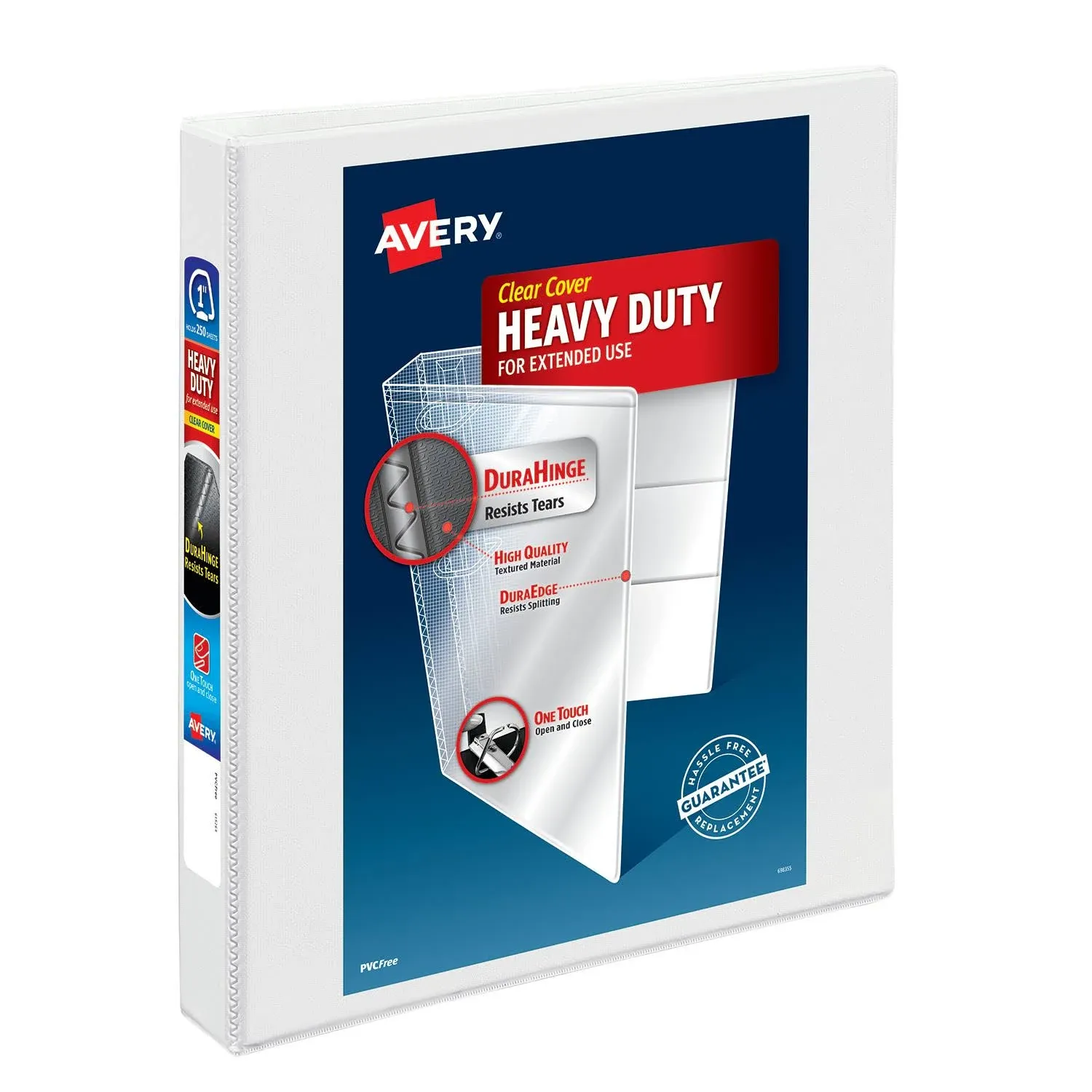 Avery&#174; Heavy-Duty Non Stick View Binder w/Slant Rings, 1&quot; Cap, White