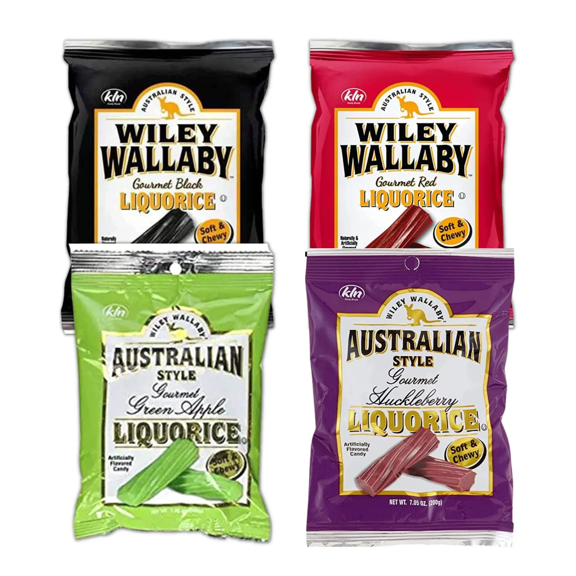 Licorice Candy Variety Pack Includes Four-705 oz Bags of Wiley Wallaby Licorice ...