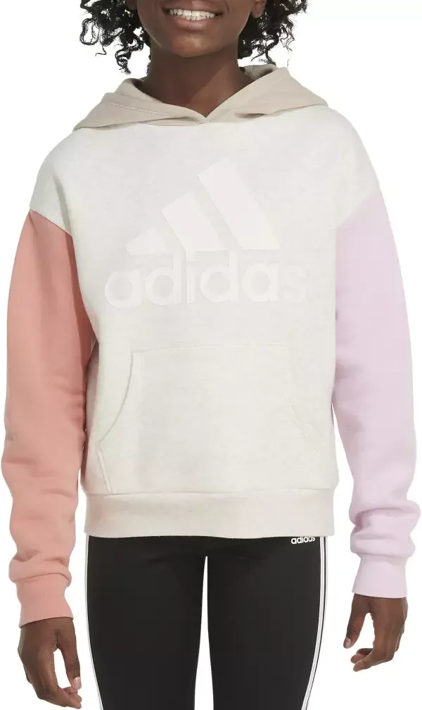 adidas Girls' Colorblock Fleece Hoodie