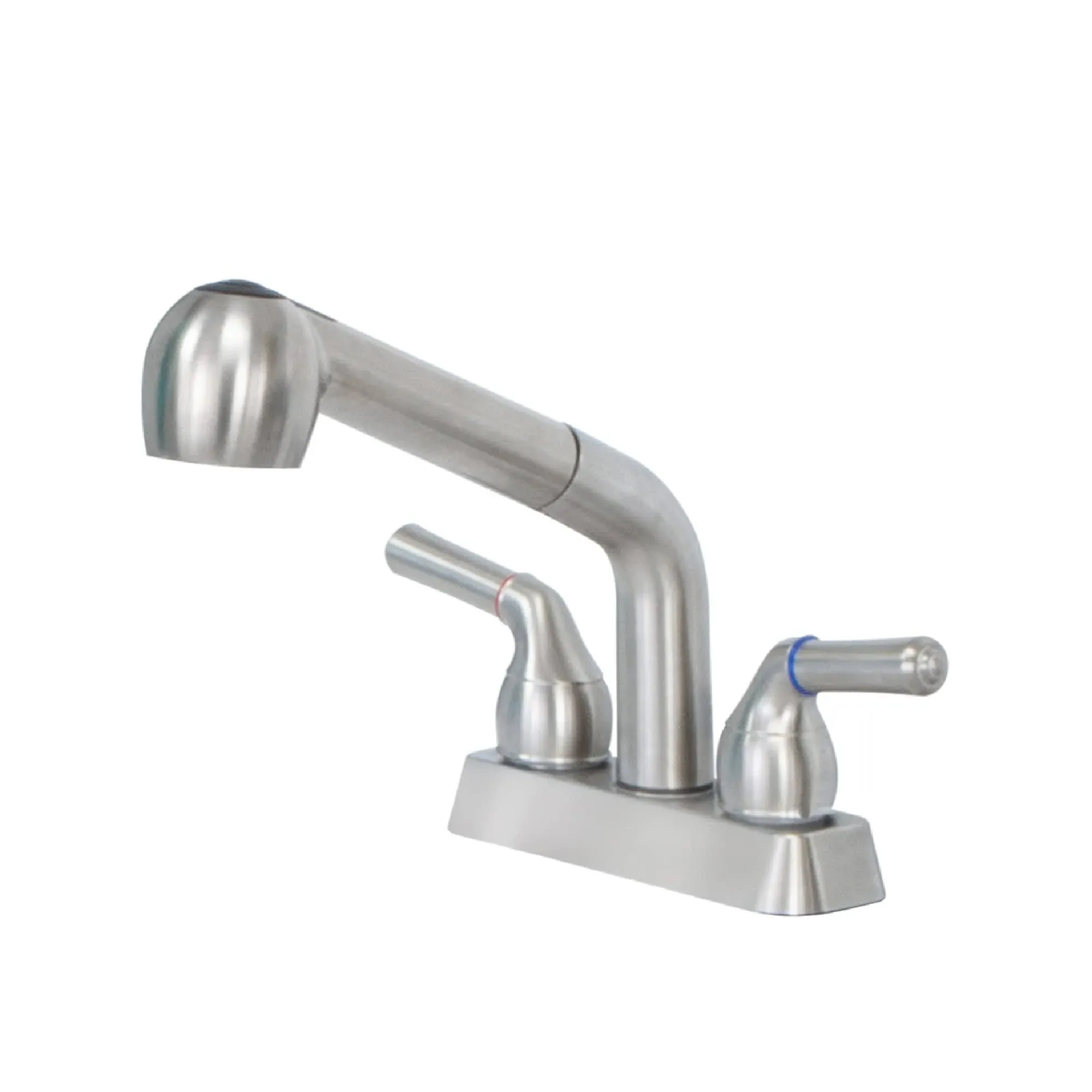 JS Jackson Supplies Dual Handle Pull Out Faucet, Stainless Steel Finish, 4 inch ...