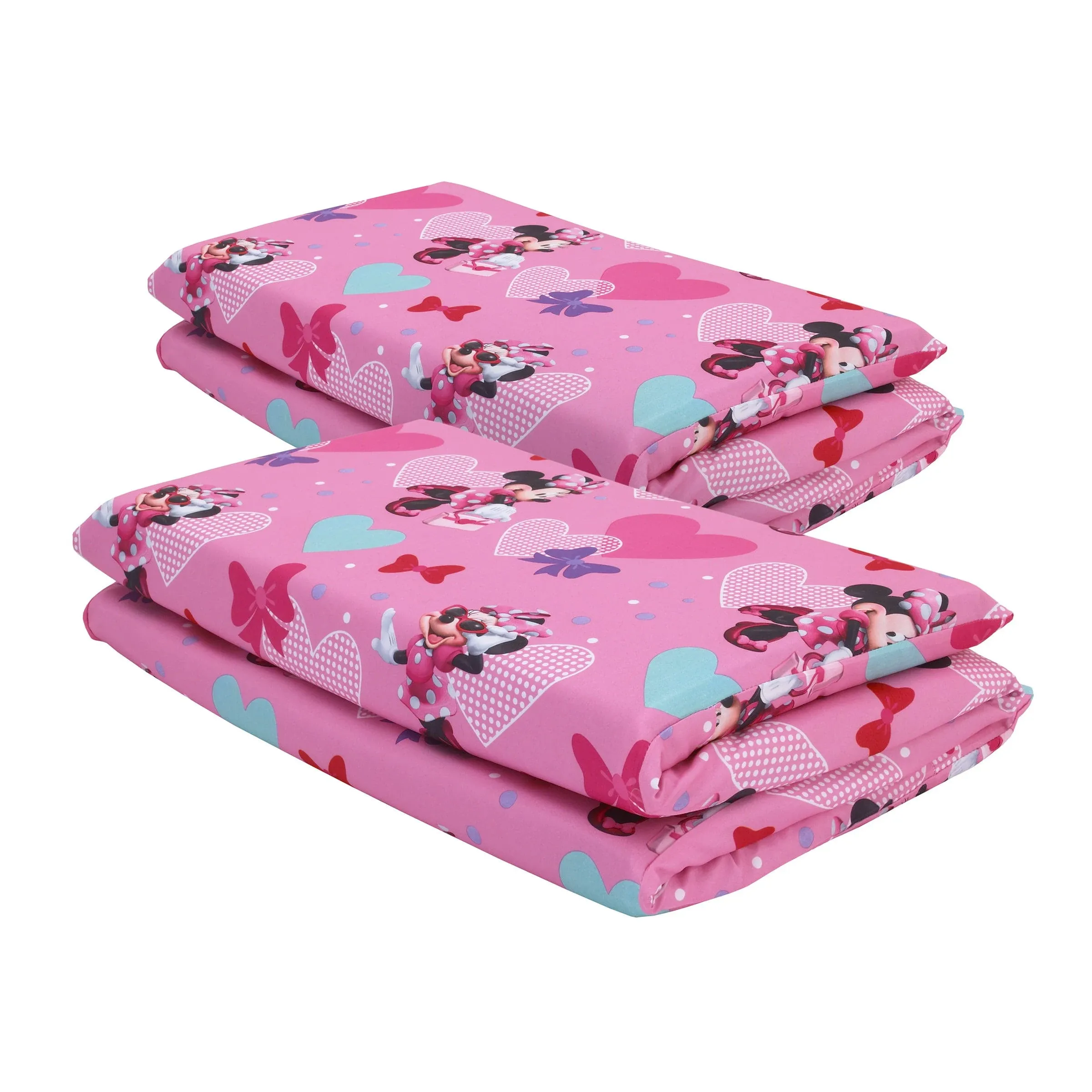 Disney Minnie Mouse Preschool Nap Pad Pink Sheets, 2 pack