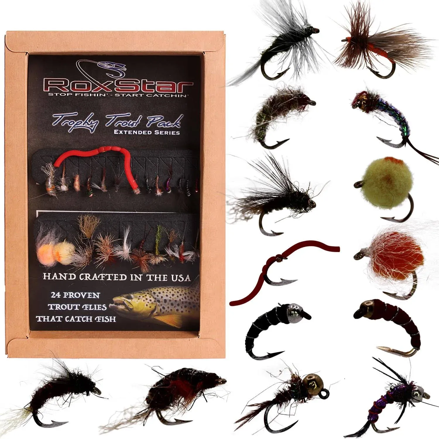 RoxStar Fishing Fly Shop | Trophy Trout Fly Assortment | Wet &amp; Dry Trout Flie...