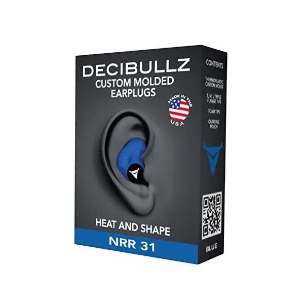 Decibullz - Custom Molded Earplugs, 31dB Highest NRR, Comfortable Hearing ...