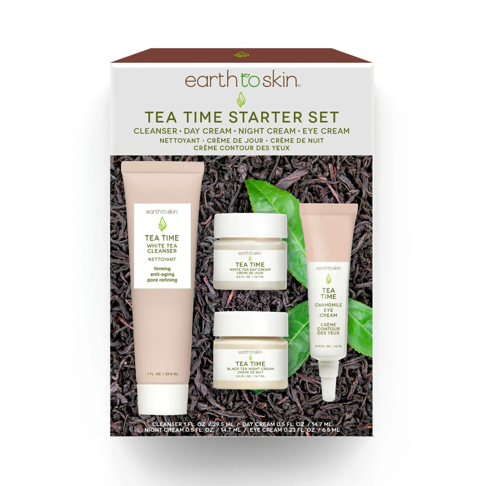 Earth to Skin Tea Time Anti Aging Starter Set, 2.25 oz