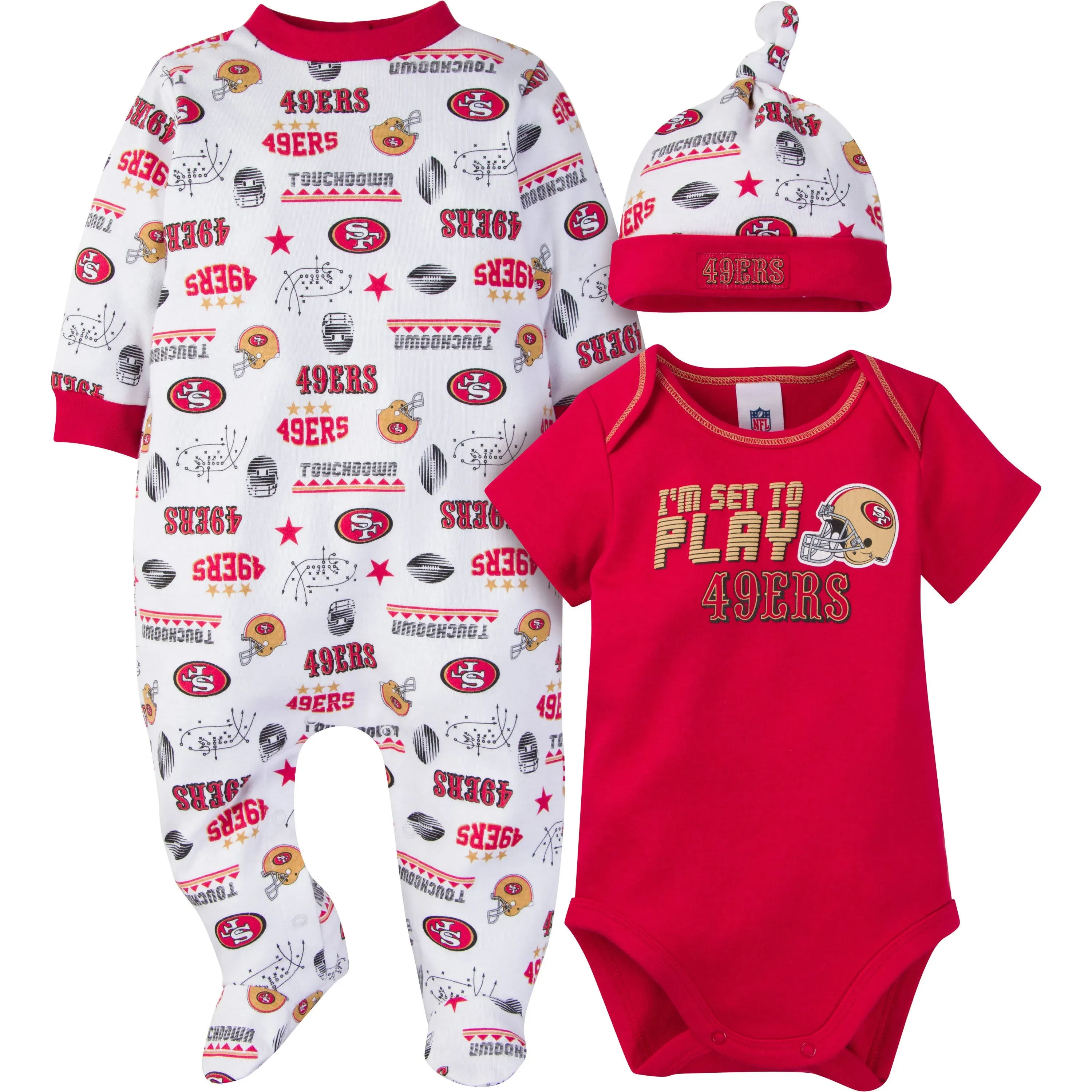 Gerber Unisex Baby NFL Team Footed Sleep and Play and Bodysuit Gift Set