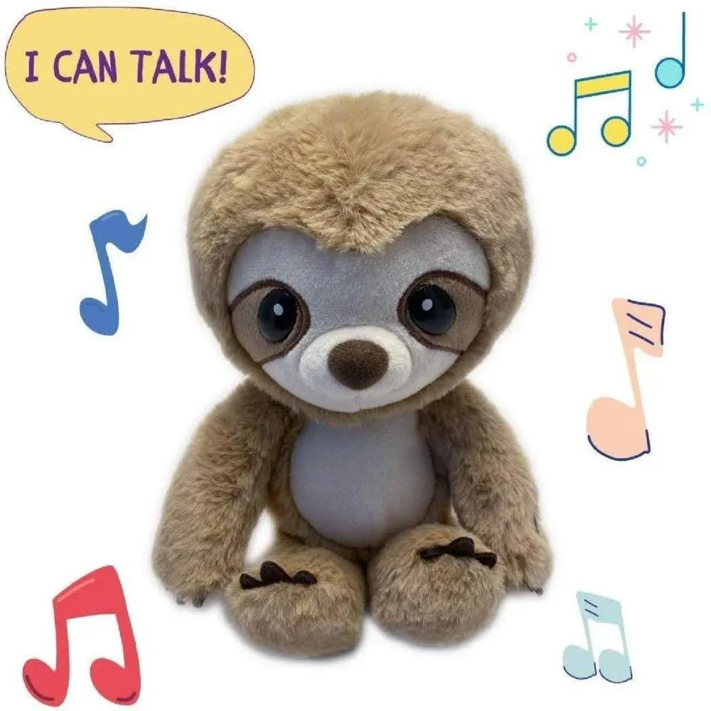 Mighty Mojo Talk Back Sloth Plush - Repeats Super Slow - Repeats What You Say, Mimicry Electronic Record, Talk Back Toy for Kids, Perfect Early Learning Gift