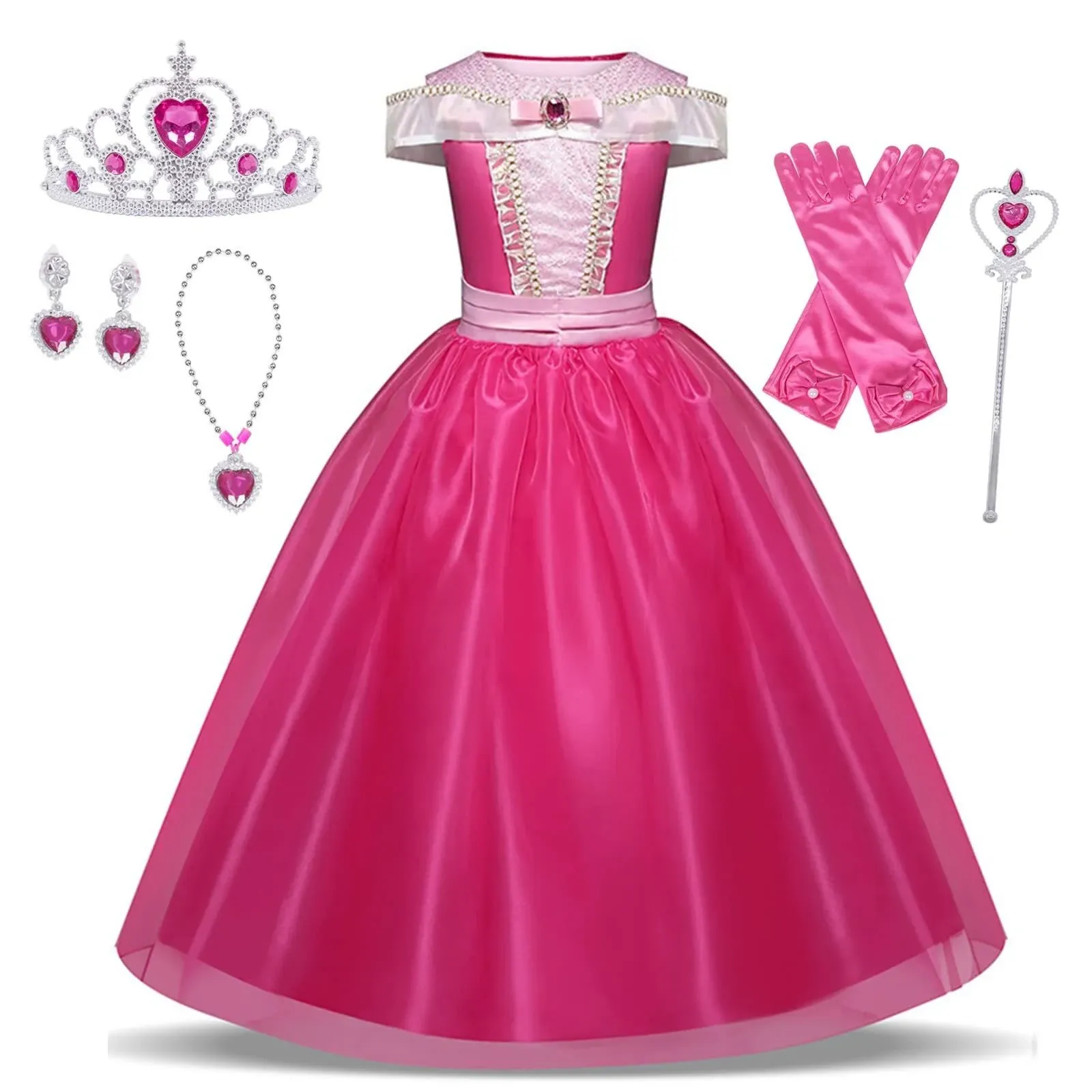 Exyesok Little Girls Princess Costume Halloween Party Birthday Dress Up Cosplay