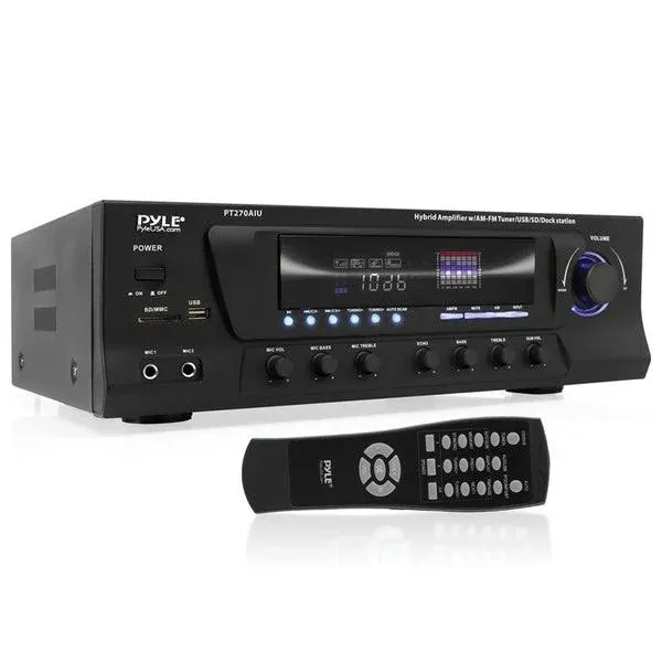 Pyle Home Pt270aiu 30-Watt Stereo AM-FM Receiver with iPod Dock