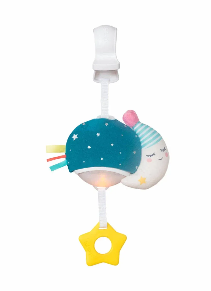 TAF Toys Musical Mini Moon On-The-Go Pull Down Hanging Music and Lights Infant Toy