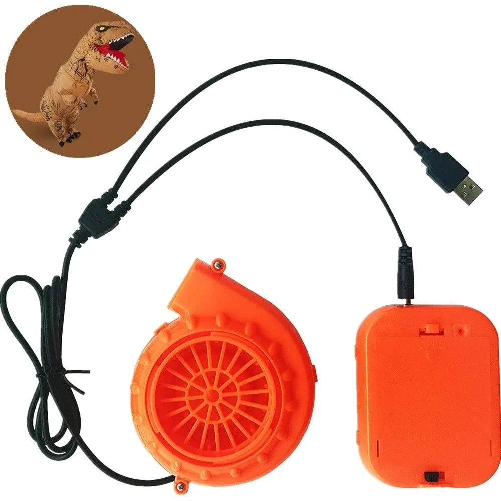 Mini Blower Fan for Dinosaur Costume Inflatable Game Clothing Suits Halloween Cosplay Party Supplies, Orange