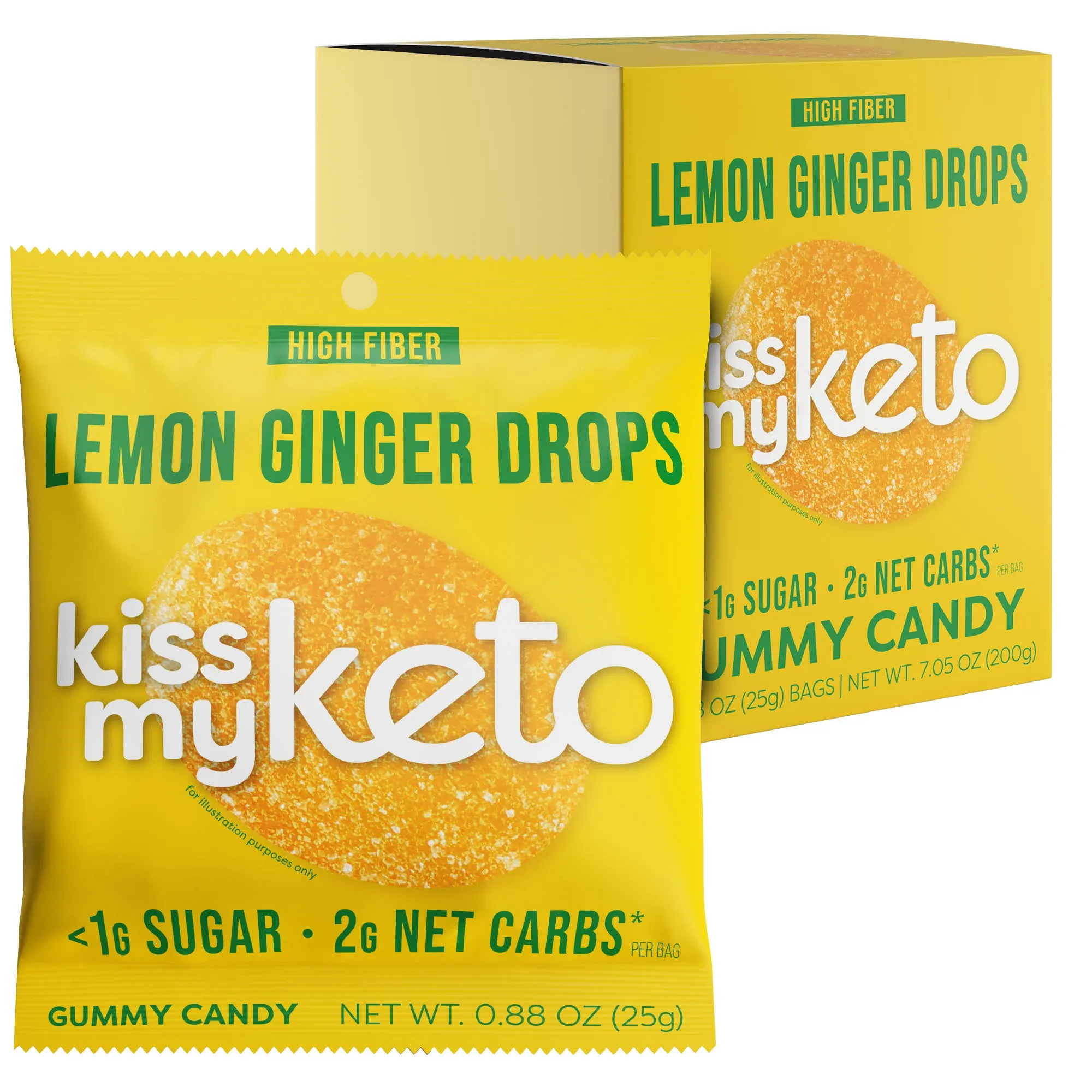 Kiss My Keto Gummies Candy Low Carb Candy Lemon Ginger Drops Keto Snack Pack Healthy Candy Gummys Vegan Candy