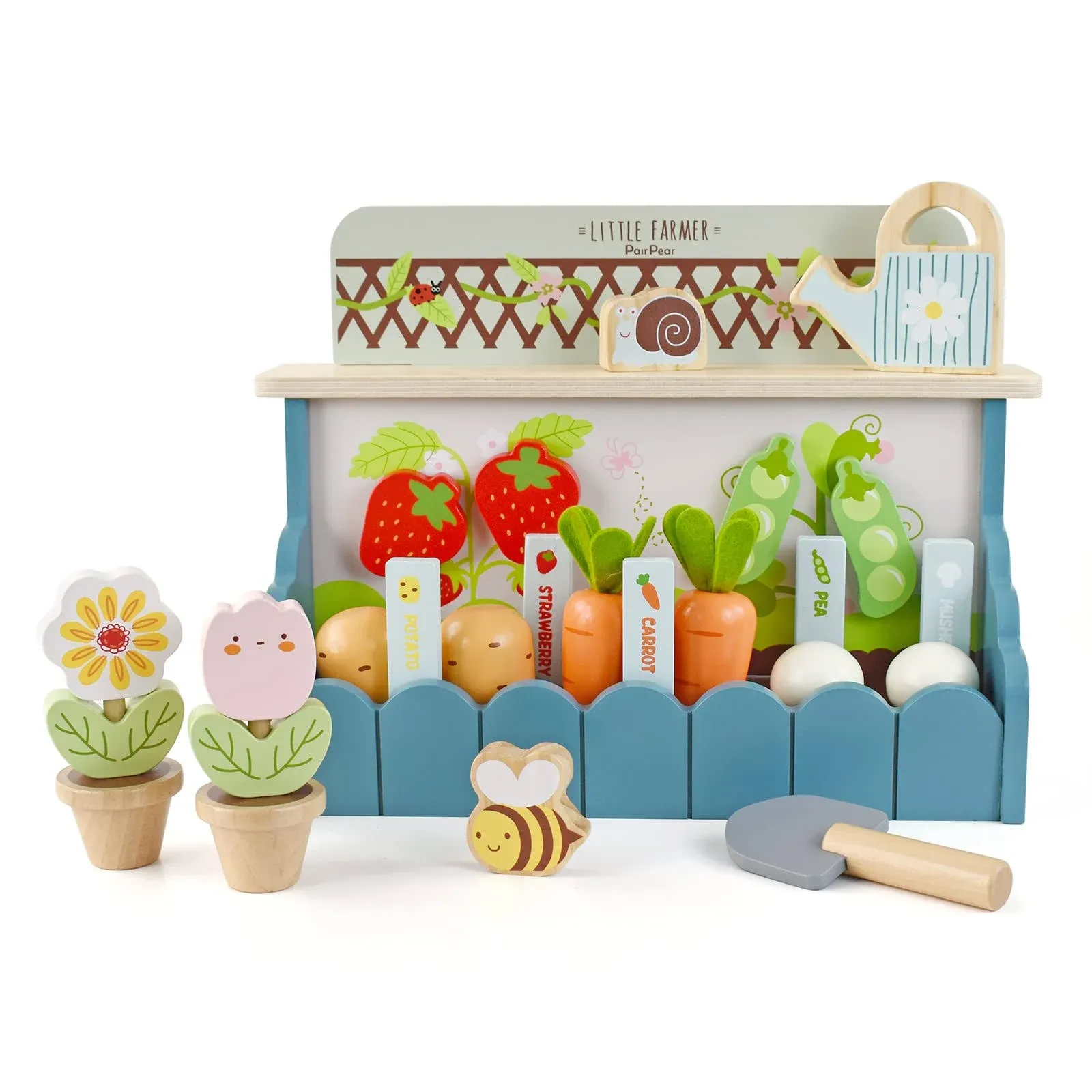 PairPear Flower Garden Toy Playset,Toddlers Wooden Toys Play Food Set for Girls ...