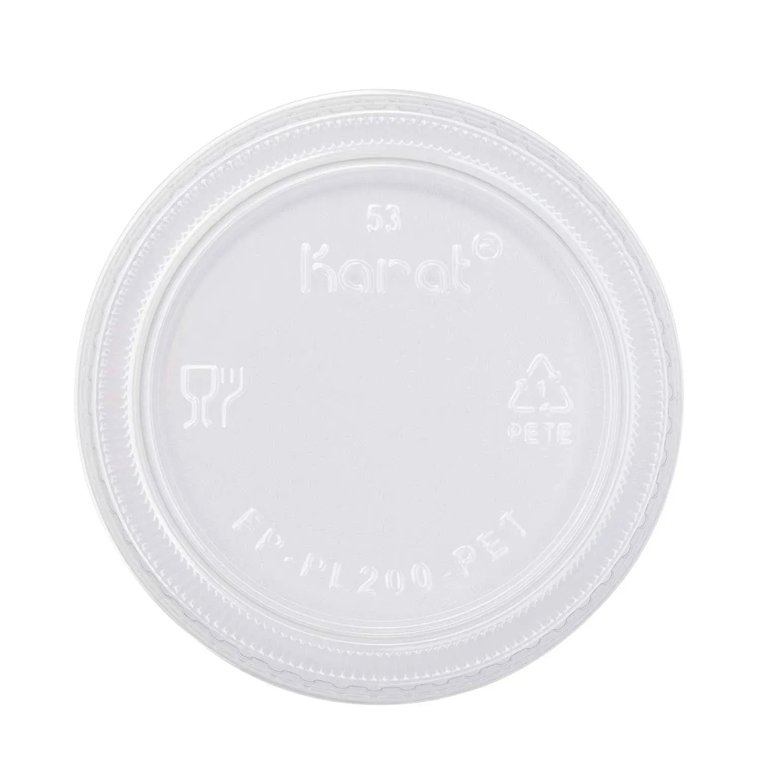 Karat FP-PL200-PET Lids for 1 oz Squat-2 oz PET Portion Cup (Case of 2500)