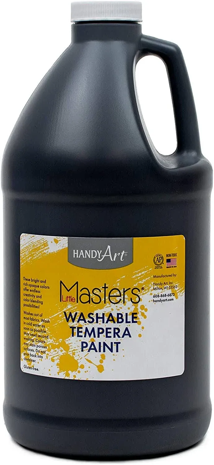 Handy Art Little Masters Washable Tempera Paint, Half Gallon, Black