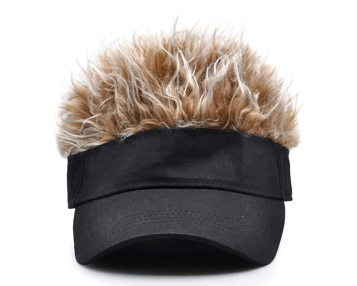 DS. Distinctive Style Novelty Visor Cap Adjustable Visor Hat with Spiked Wigs ...