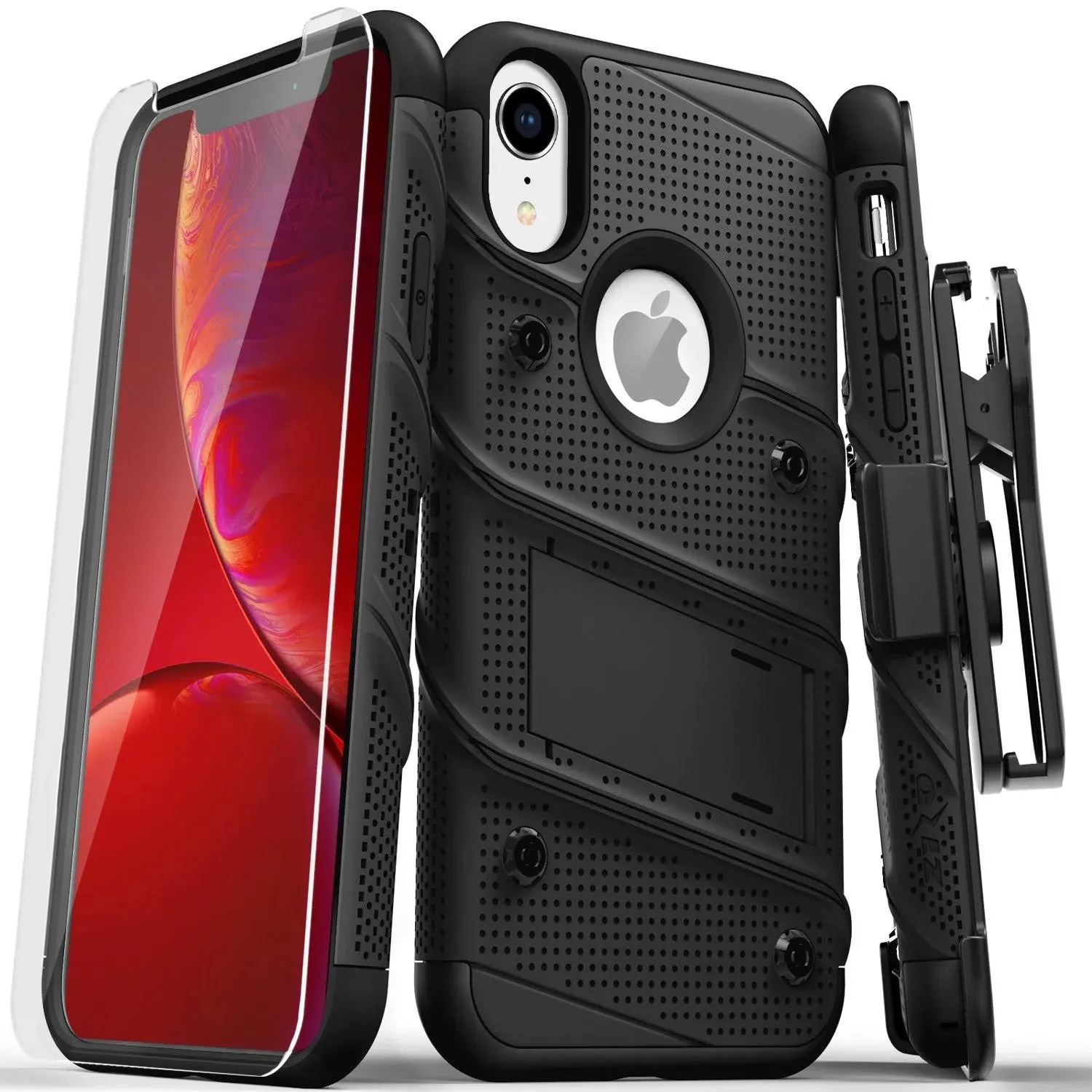 Zizo iPhone XR Case, Bolt Series with Kickstand Screen Protector and Holster, Gun ...