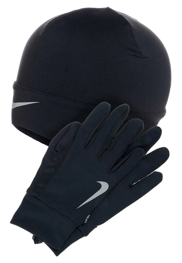 Nike Dri-FIT Men's Running Beanie/Glove Set (Large, Black)