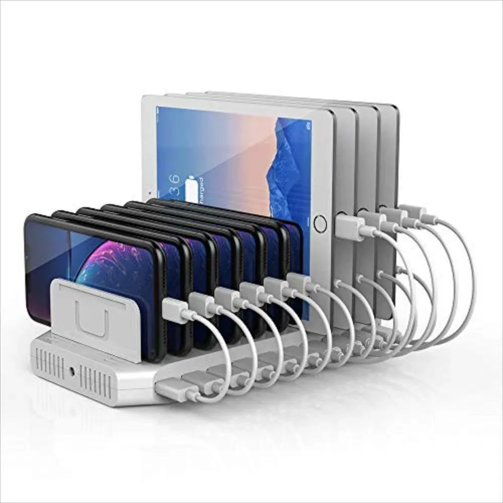 iPad Charging Station, Unitek 96W 10-Port USB Charging Dock Hub with Quick Charge ...