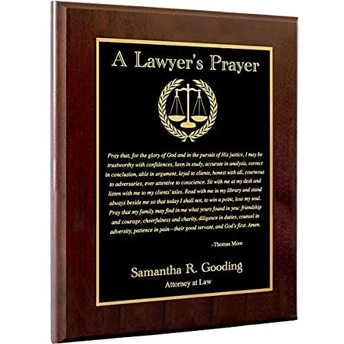 PlaqueMaker Customizable Lawyer's Prayer Plaque