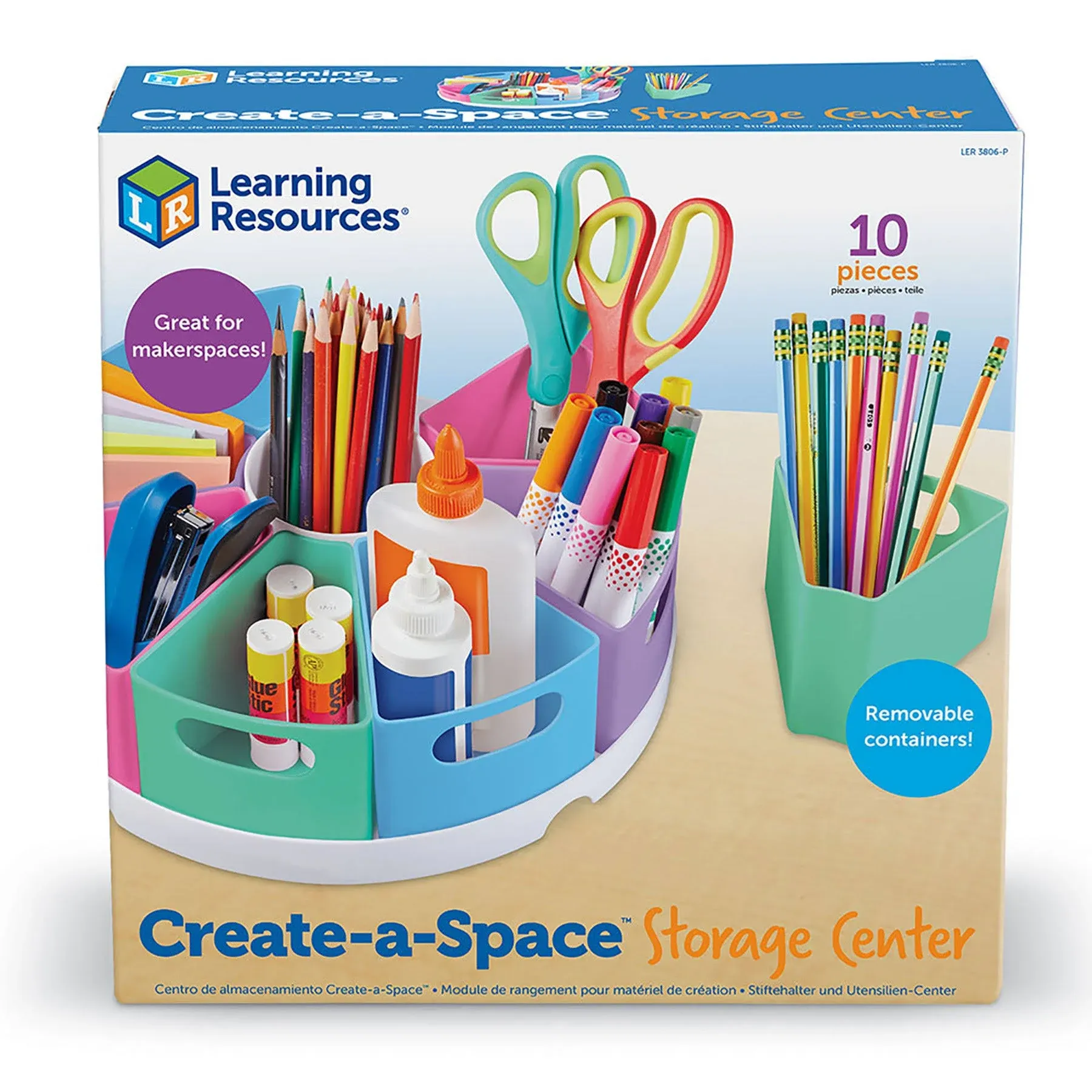 Learning Resources Create-a-Space Storage Center - Pastel