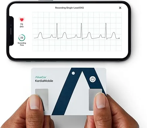 KardiaMobile Card Wallet-Sized Personal EKG Device - Record Single-Lead EKGs On The Go and Detect Irregular Heartbeats - by AliveCor