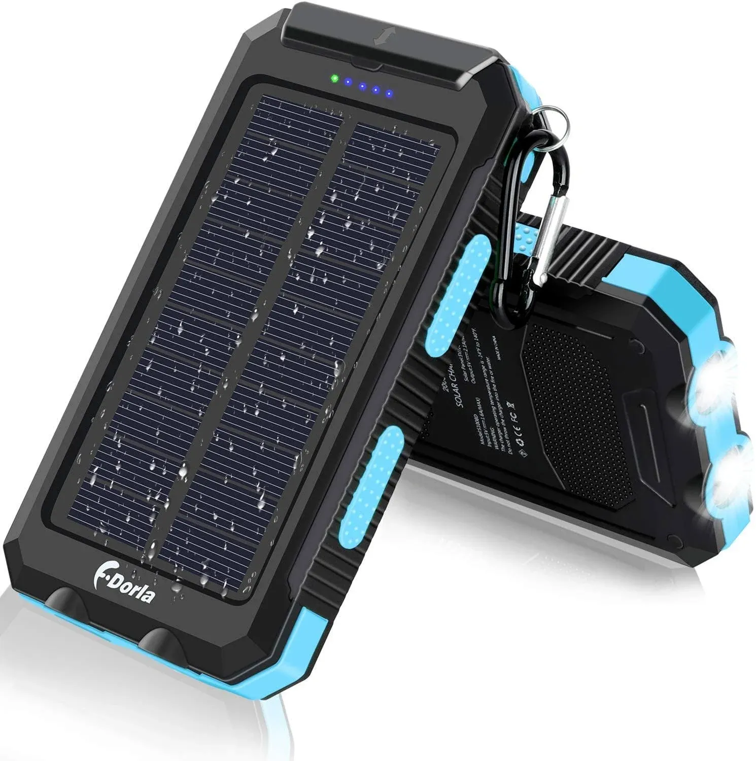 Portable Charger, Solar Charger, 38800mAh Solar Power Bank With 2.4A Usb-A Output Ports Compatible With iPhone, Samsung Galaxy, And More