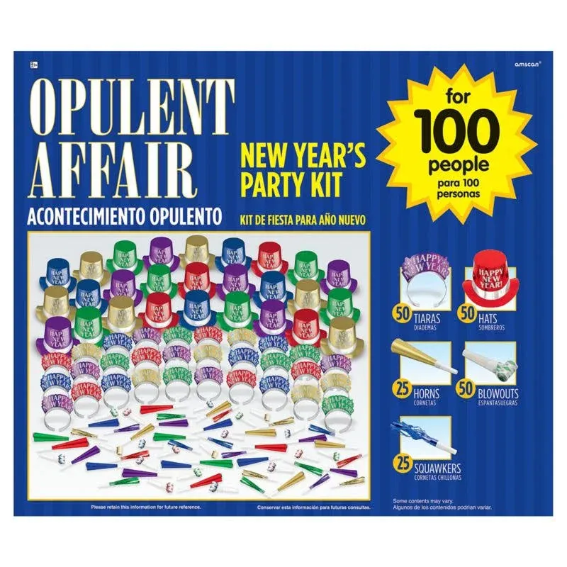 Bulk 200 Pc. Opulent Affair Jeweltone New Year&#8217;s Eve Party Accessories Kit for 100