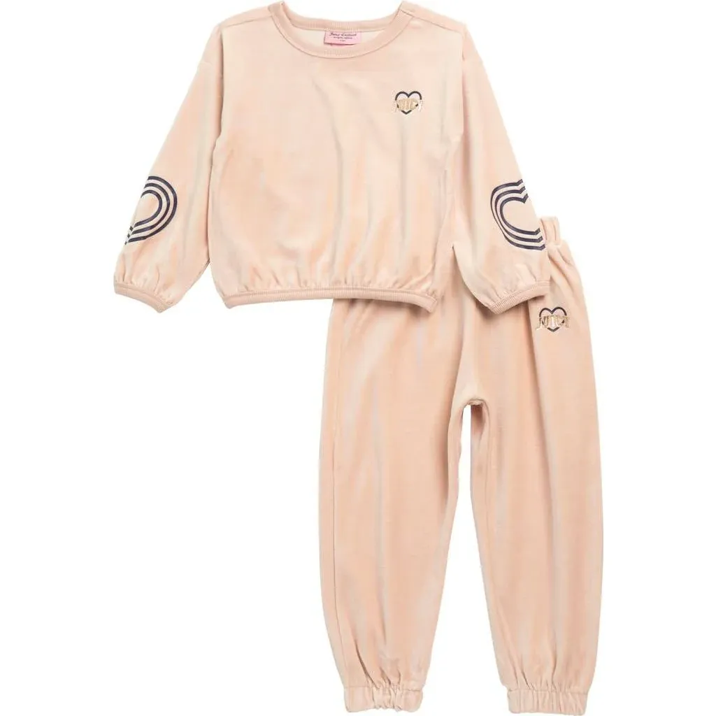 Juicy Couture Boys 2 Piece Crew Velour Set