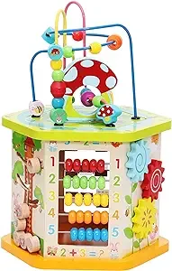 Lavievert 9-in-1 Play Cube Activity Center Multifunctional Bead Maze Toddler ...