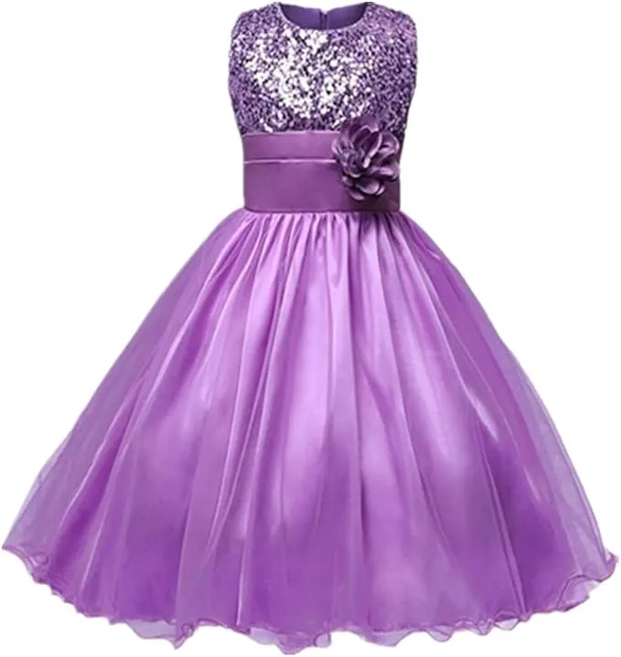 NEW Wedding Flower Girls Sequined Dress Kids Tutu Skirt Formal Dress up