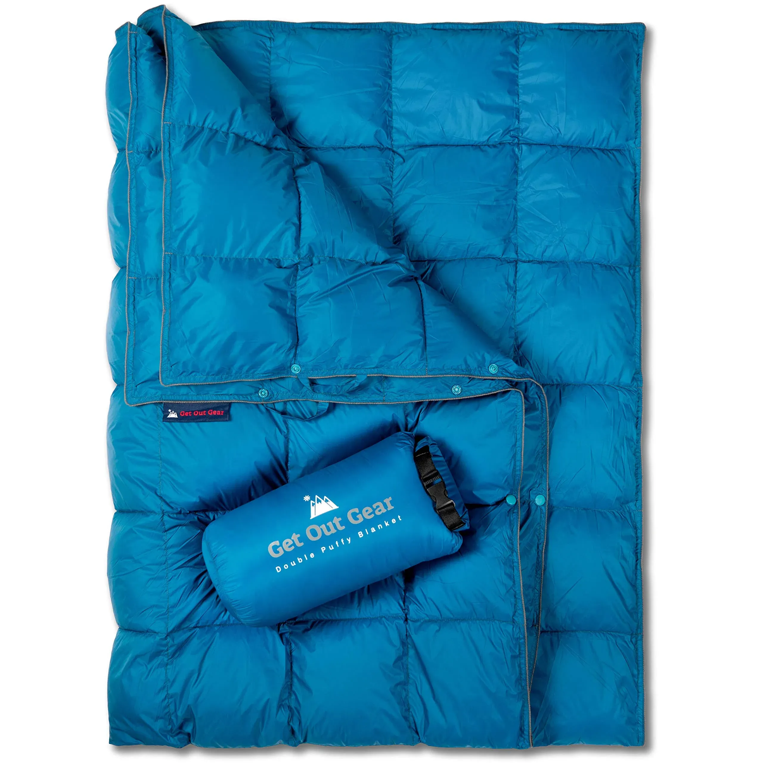 Double Puffy Camping Blanket - Extra Puffy Packable Lightweight and Warm | Id...