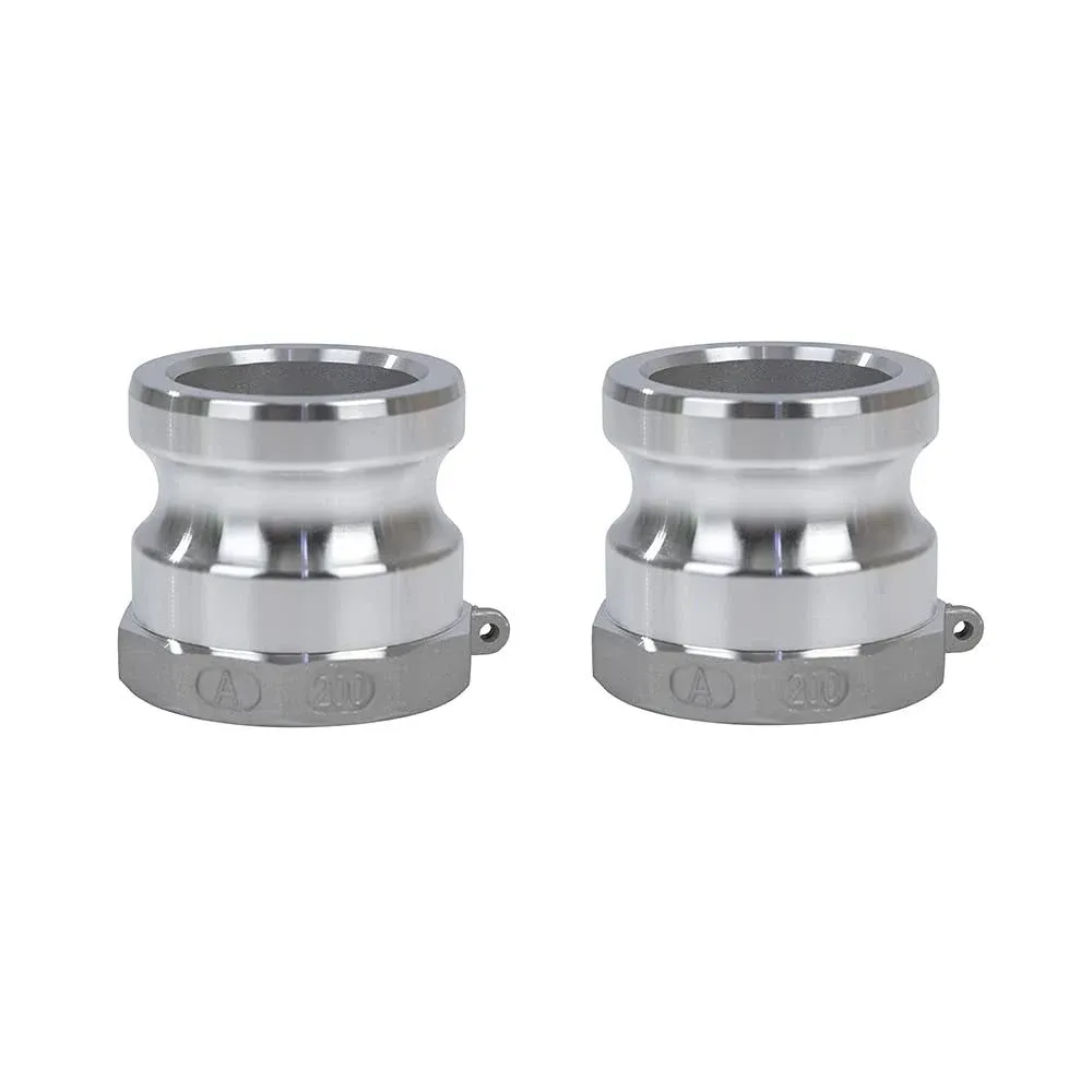 Quafwia 2 pcs Aluminum cam lock fittings (2" Part A) cam groove hose fitting camlock fittings, Male Adapter Female NPT Thread camlock fitting (2‘’)