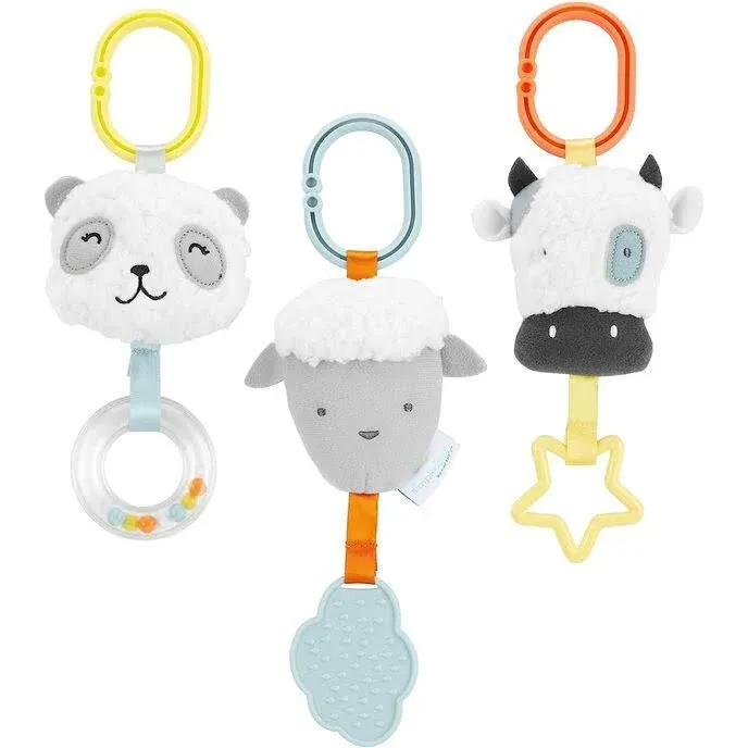 Simple Joys by Carter&#039;s Stroller Toys Bundle, Cow/Lamb/Panda<wbr/>, One Size 