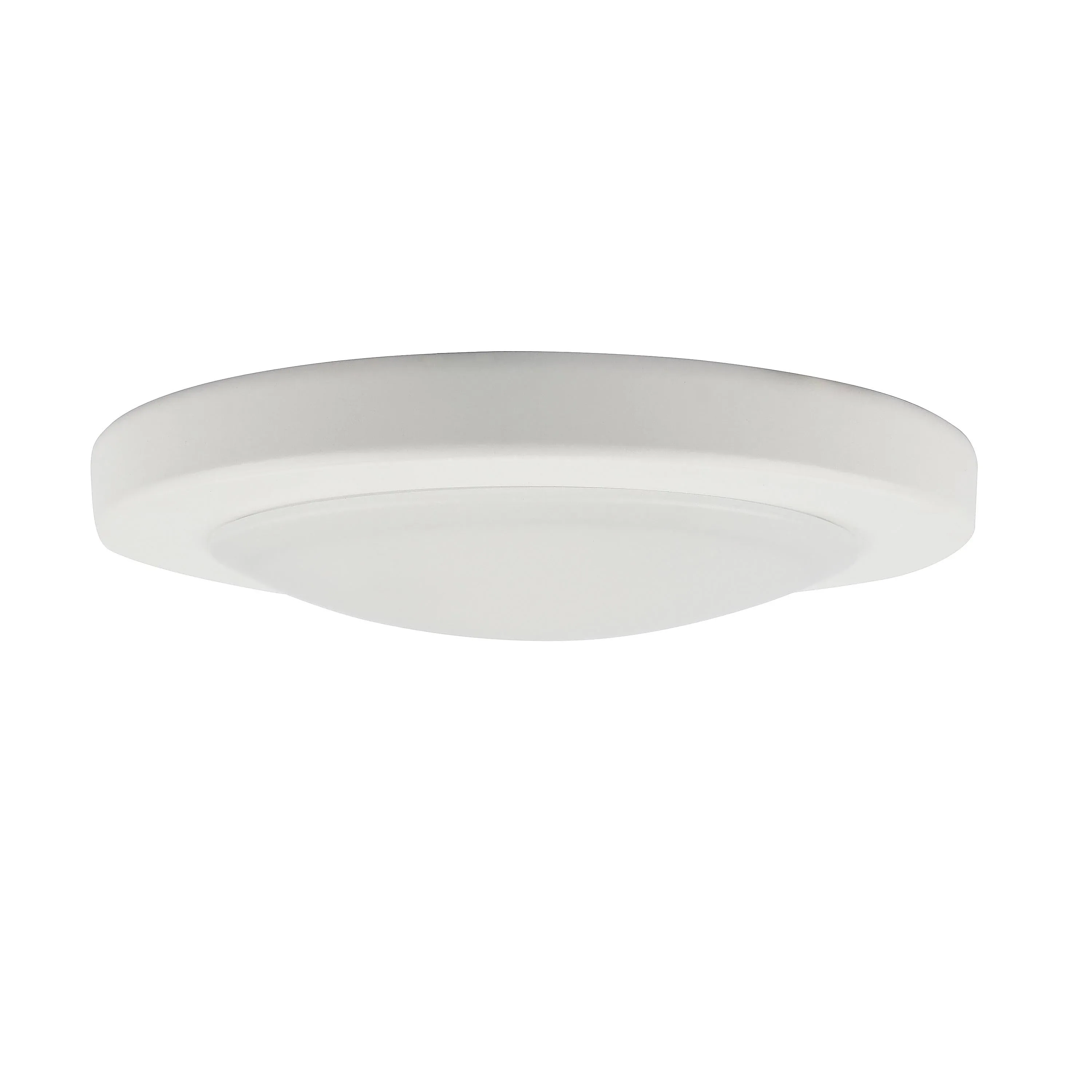 Design House 588160 Paxton Modern Integrated LED Disk Light Indoor/Outdoor Ceiling Flush Mount Dimmable with White Lens Shade for Bathroom Entryway Living Room, White