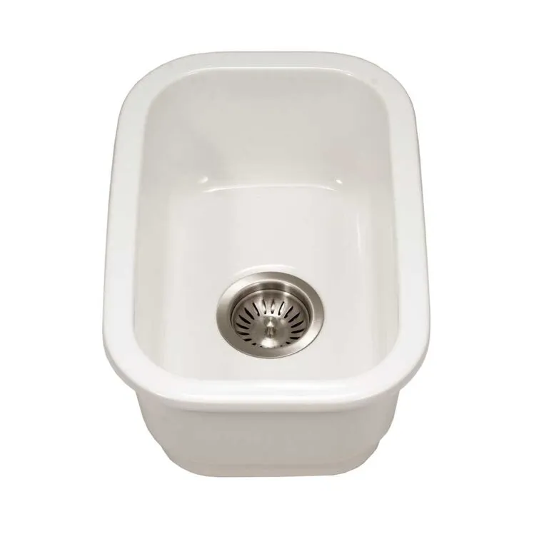 PTB-1318 WH Houzer Platus Undermount Fireclay 13 inch Bar Sink