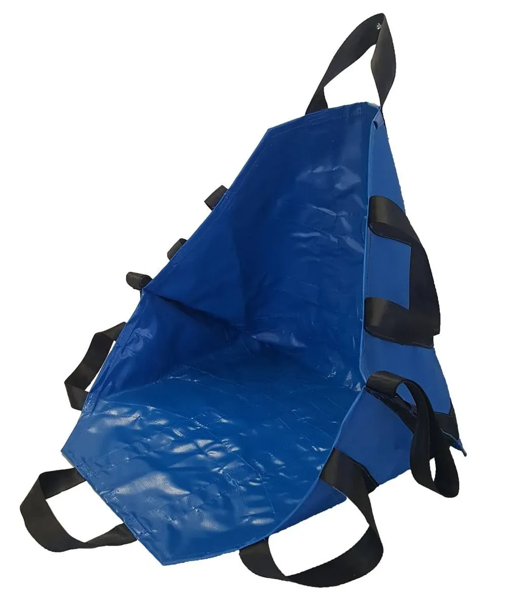 LINE2design Emergency Portable Transport Unit-Seat, Durable 8 Handle Patient Transfer Sheet 36" X 36" Royal Blue All Impervious Material - LINE2design