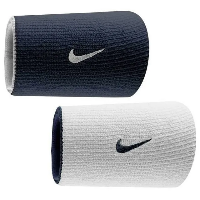 Nike Dri-Fit Home and Away Doublewide Wristbands - Obsidian/White