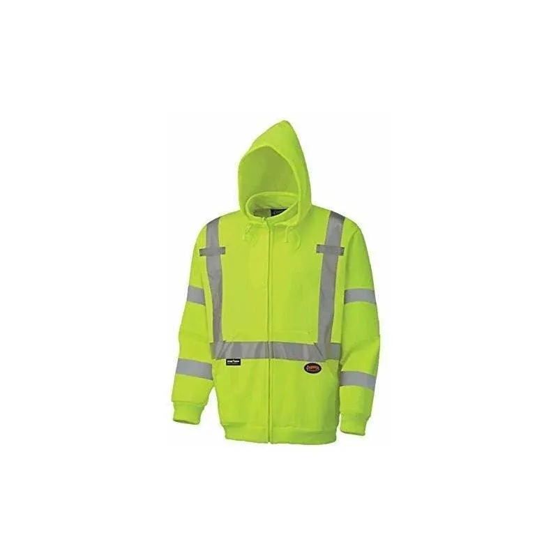 Pioneer® V1060461U-XL 6924AU/6925AU Hi-Viz Safety Polyester Fleece Hoodie, Zipper Front, X-Large, Yellow/Green