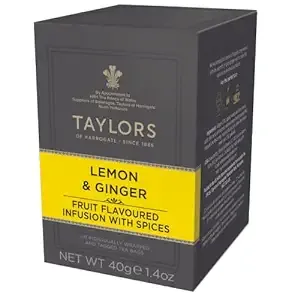 Taylors of Harrogate Lemon & Ginger Herbal Tea, 20 Count (Pack of 6)