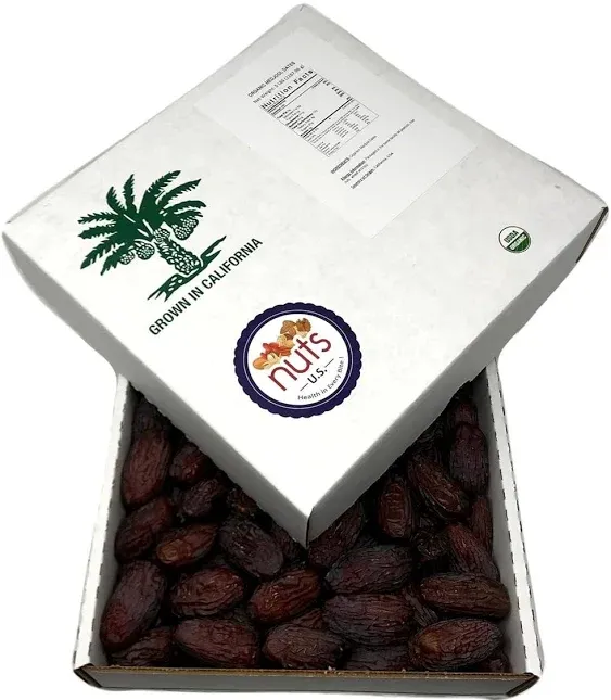 NUTS U.S. - Organic California Medjool Dates | USDA Organic | No Added Sugar and No Preservatives | Sweet Juicy Flavor | (5 LBS)