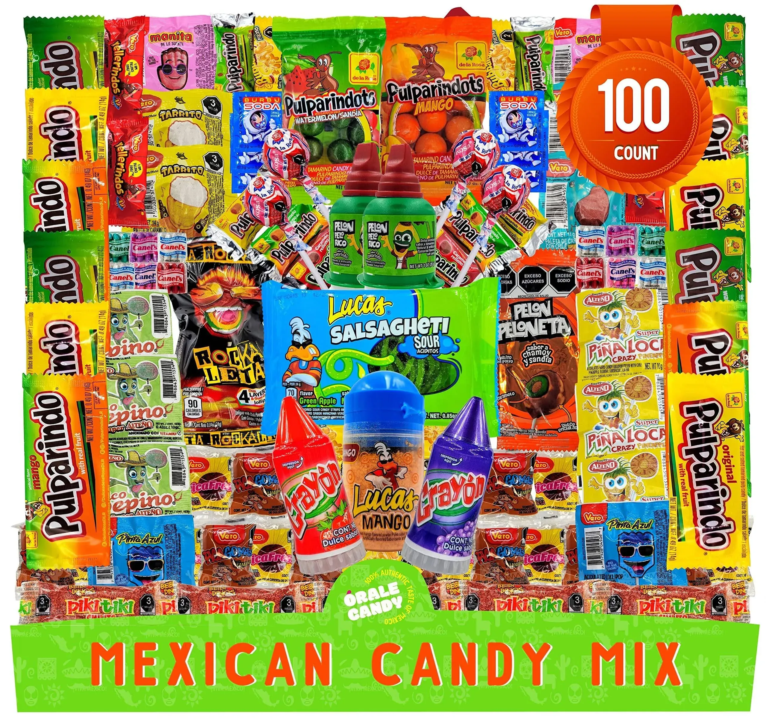 Mexican Candy Mix Assortment Dulces mexicanos Includes Vero mango Salsaghetti...