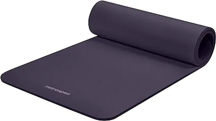 Retrospec Solana Yoga Mat 1/2" Thick w/Nylon Strap for Men & Women - Non Slip Excercise Mat for Yoga, Pilates, Stretching, Floor & Fitness Workouts