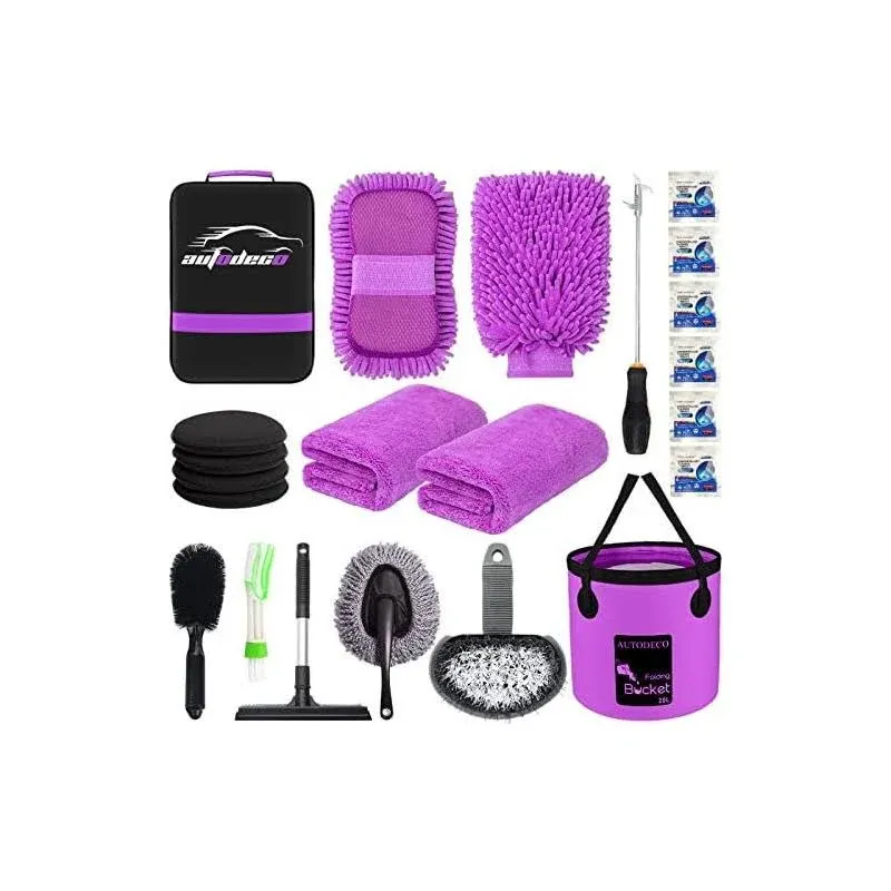 AUTODECO 22pcs Car Wash Cleaning Tools Kit Car Detailing Set with Canvas Bag ...