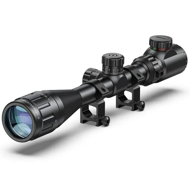 CVLIFE 4-16x44 Tactical Rifle Scope Red and Green Illuminated Built Gun Scope with Locking Turret Sunshade and Mount Included