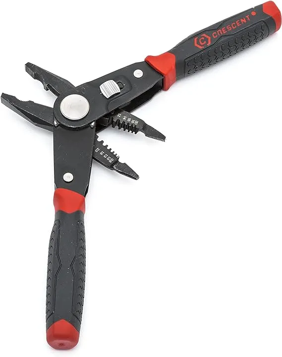 Crescent 2 in 1 Combo Dual Material Linesman's Pliers and Wire Stripper - CCP8V , Black